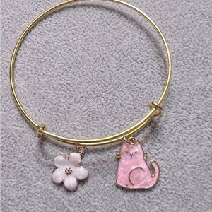 Custom made bangle bracelet with cute charms